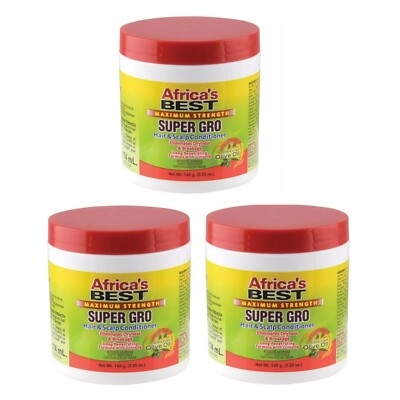 3x Africa's Best Maximum Strength Super Gro Haar & Kopfhaut Conditioner, 5,25 Oz.