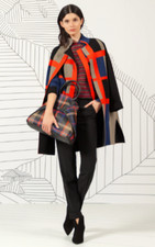 Akris Reversible Plaid Jacquard Cashmere Sweater Coat Sz 44 = Us 12 -nwot Rt $5k