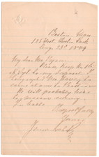 Fanny Janauschek Signed Letter 1889 / Autographed Stage Actress