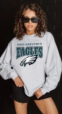Women  sGame Day Couture Long Sleeve French Terry Pullover Philadelphia Eagles Xl