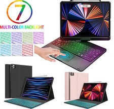 For iPad Pro 12.9 inch 3rd 4th 5th 6th Gen Backlit Rotate Keyboard Case Cover UK