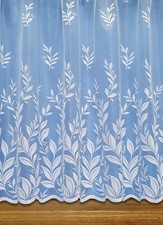 Net Curtains Floral Leaf Design - Scalloped Base Sold In Selected Widths -Joanne
