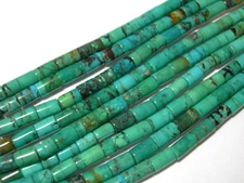 Quality Chinese Turquoise Tube Barrel beads 8x4mm 16" strand