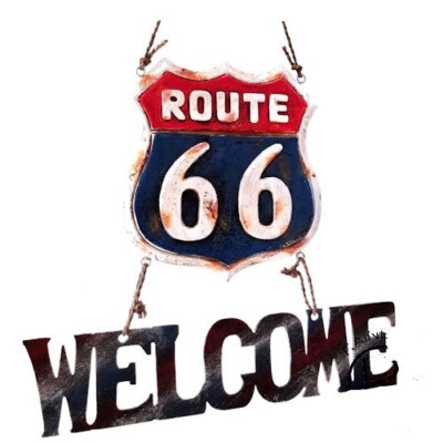 Welcome Schild Willkommen Türschild Route 66 Dekoration 3 D