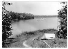 Postcard, Grünheide Mark, OT old Buchhorst, lot at Möllensee, tent, 1967