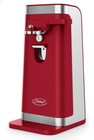 Ginny's Delicious Red 50W Electric Can Opener with Stainless Steel Blade and Kni