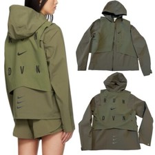 NWT Nike Storm-FIT Run Division Olive Green Hooded Jacket Womens Sz Small