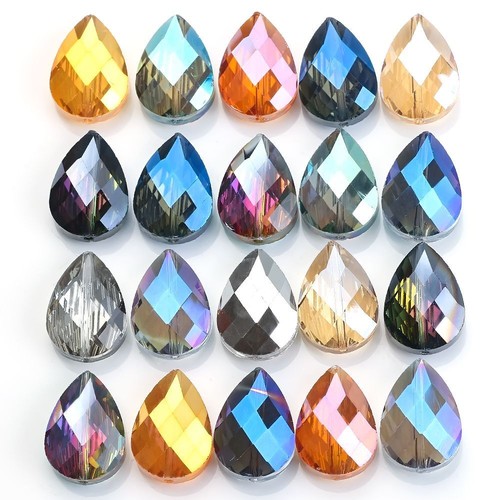 Teardrop Jewelry Making Loose Beads Charm Glass Crystal Bead Diy Accessory 10pcs - Picture 1 of 32