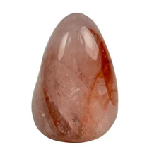 Quartz Crystal Oval 565g Natural Freeform Shape Polished Pink 3.75" tall