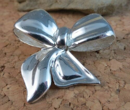 Vintage Sterling Silver 925 Fancy Solid 3D Ribbon… - image 1