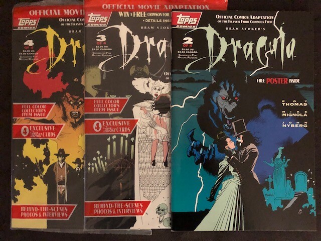 DRACULA TOPPS LOT of 3, #3 & #4 SEALED ORIGINAL BAG WITH 4 CARDS