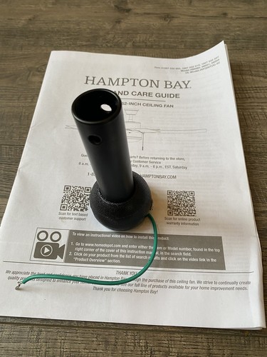 Down Rod Replacement Part Hampton Bay 52 in Corwin Matte Black 1007532510 - Picture 2 of 3