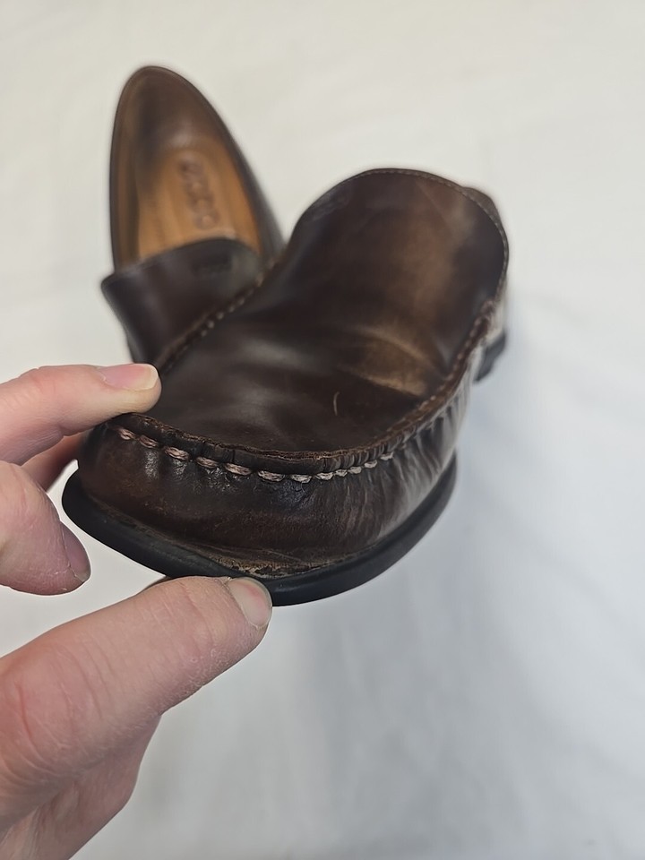 ECCO Men's Size EUR 40 Brown Leather Driving Loafer SlipOn Shoes Arch