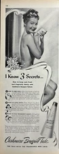 1944 Cashmere Bouquet Talc Secrets Fragrance Men Love Keep Cool VTG Print Ad