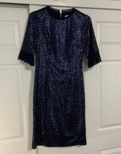 blue sequin dress