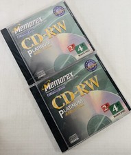 2 Memorex CD-RW Platinum Discs 650 MB 74 Min 2x 4x Rewrite Speed New Sealed