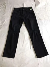 NWT Men's Slim Fit Pre Ripped Distressed Black Denim Fashion Jeans 30 X 32