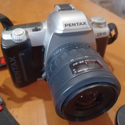Pentax ZX-10 Film Camera SMC F 1:4-5.6 35-80mm Lens Strap Cap