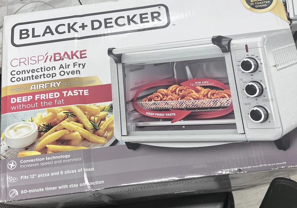 Black & Decker Crisp N' Bake Convection Air Fry Countertop Oven, Silver