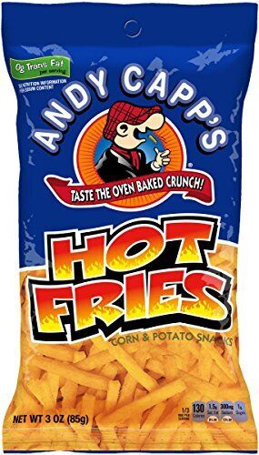 Andy Capp's Hot Fries, Spicy Corn & Potato Snacks, 3 oz Bags Andy Capp's Hot Fries, Spicy Corn & Potato Snacks, 3 oz Bags