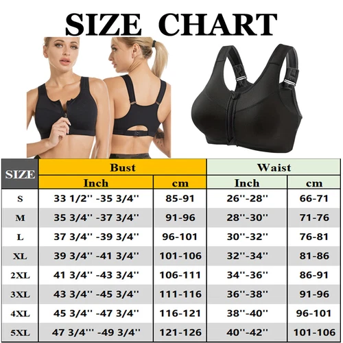 Damen Frontreißverschluss Sport Tank BH bequem & hautfreundlich Racerback Alltag - Bild 33 von 43