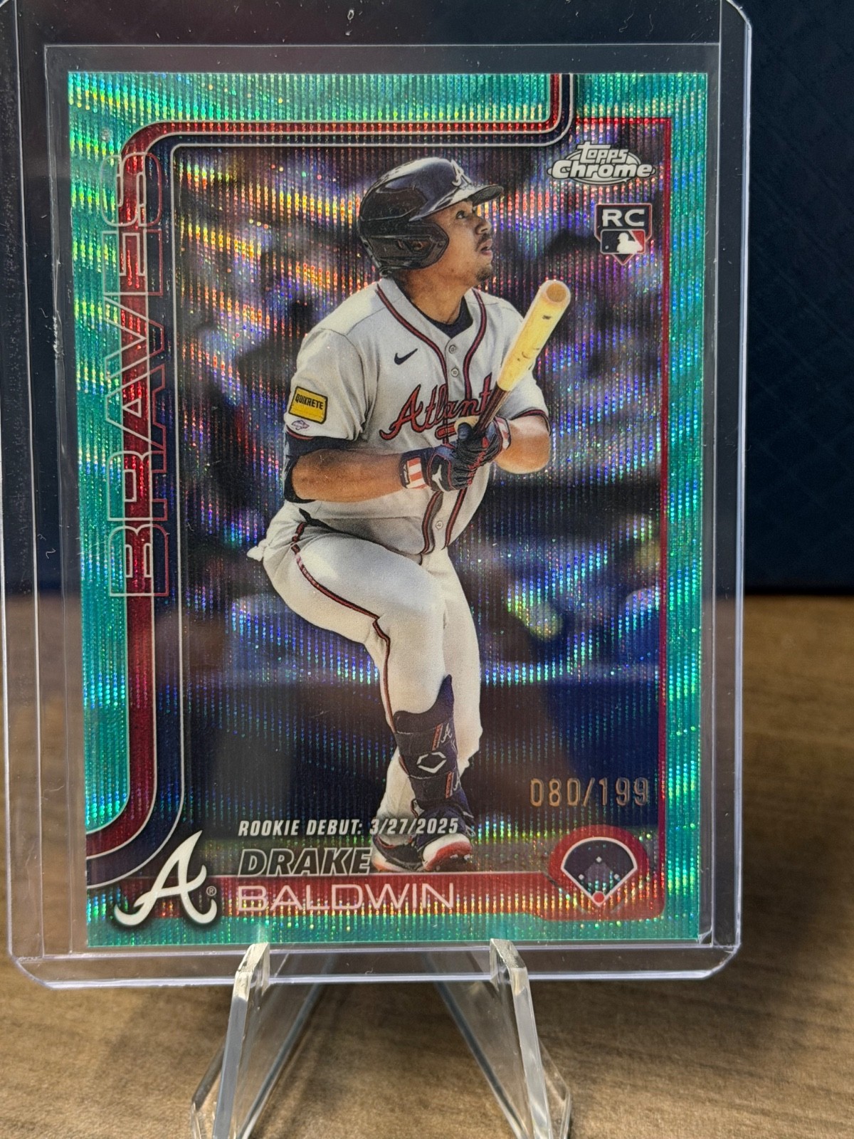 DRAKE BALDWIN 2025 TOPPS CHROME UPDATE ROOKIE DEBUT AQUA A RC /199
