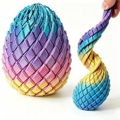 3D-gedrucktes Drachenei Stressabbau verformbar Twist zappeln Schreibtisch Ornament Geschenk