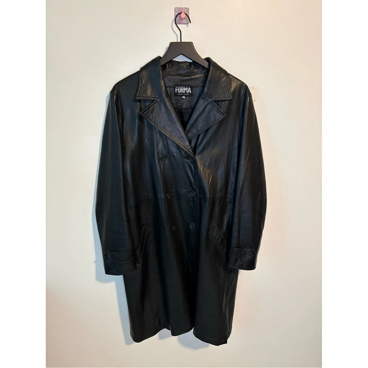 Vintage Leather Trench Coat In Vintage Outerwear Coats & Jackets
