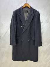 Vintage Men  s Double Breasted Wool Cashmere blend Classic Overcoat US Size 42L