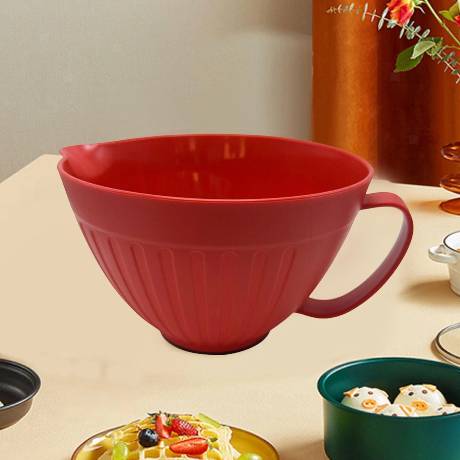 Mixing Bowl Batter Bowl Multipurpose Dinner Home Wedding with Handle Nonslip