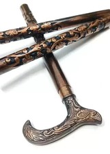 Stylish Derby Carved Wood Cane - Cool Walking Stick for Men Women Unisex Gift