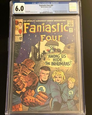 FANTASTIC FOUR #45 CGC 6.0 1ST APP. OF INHUMANS, LOCKJAW - BLACK BOLT - STAN LEE