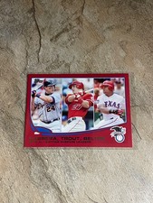 2013 Topps American League Batting Avg Leaders Cabrera, Trout, Beltre Red