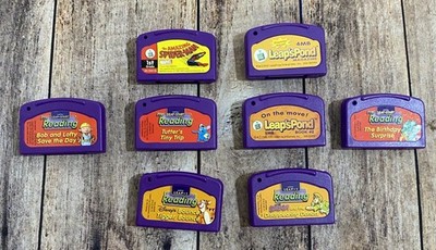 LeapFrog LeapPad Lot Of 8 Learning Games-Spider-Man, Tutter, Tigger, Scooby, Bob