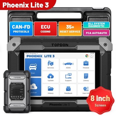 2026 Topdon Phoenix LITE 3 Elite Car Scanner Diagnostic Tool Key Coding TPMS Max