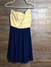Style Rack Women's Ivory/Blue Lace Sweetheart Sleeveless Fit & Flare Dress S