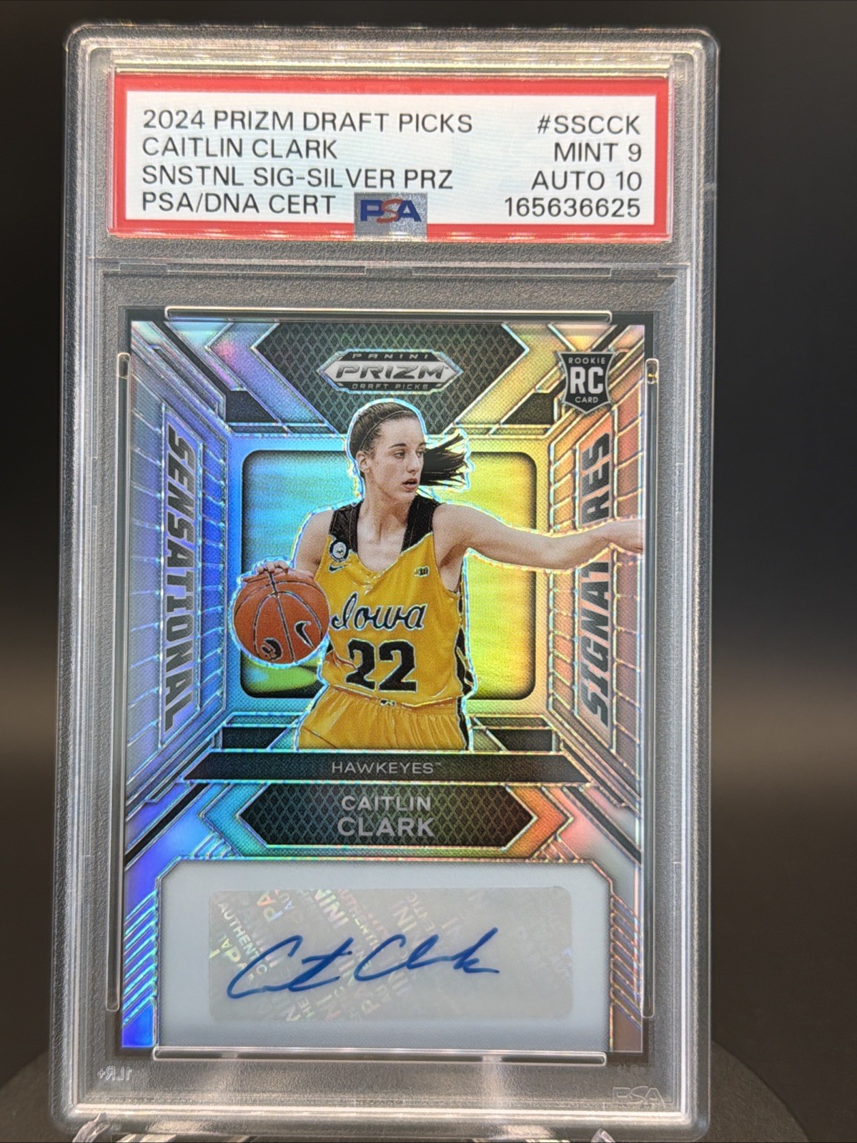 2024 Prizm Draft Picks Caitlin Clark Sensational Signatures Silver Auto PSA 10