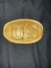 Antique Civil War Brass Belt Buckle Oval Design