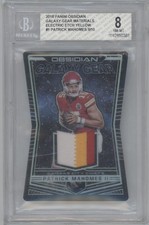 2018 Obsidian Galaxy Gear Materials ELECTRIC ETCH YELLOW Patrick Mahomes II 6/10