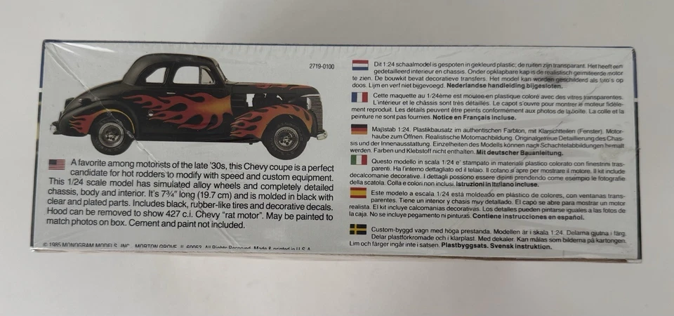 Monogram ‘39 Chevy Coupe Street Rod 1/24 Model Kit 2719 Factory Seal (Inv 2) - Image 4 of 4