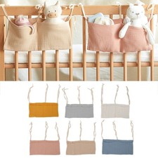 Baby Bed Storage Hanging Bag 2 Pockets Adjustable Strap Infant Bedside Storage