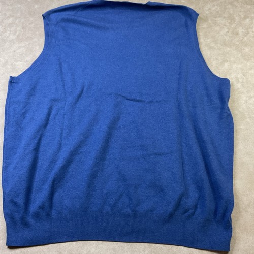 Polo Ralph Lauren maglione gilet pullover scollo a V pima cotone uomo tg 2XLT blu alto - Foto 7 di 7