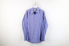 Ben Sherman Mens 15.5 32/33 Medium Tailored Slim Fit Button Shirt Blue Plaid