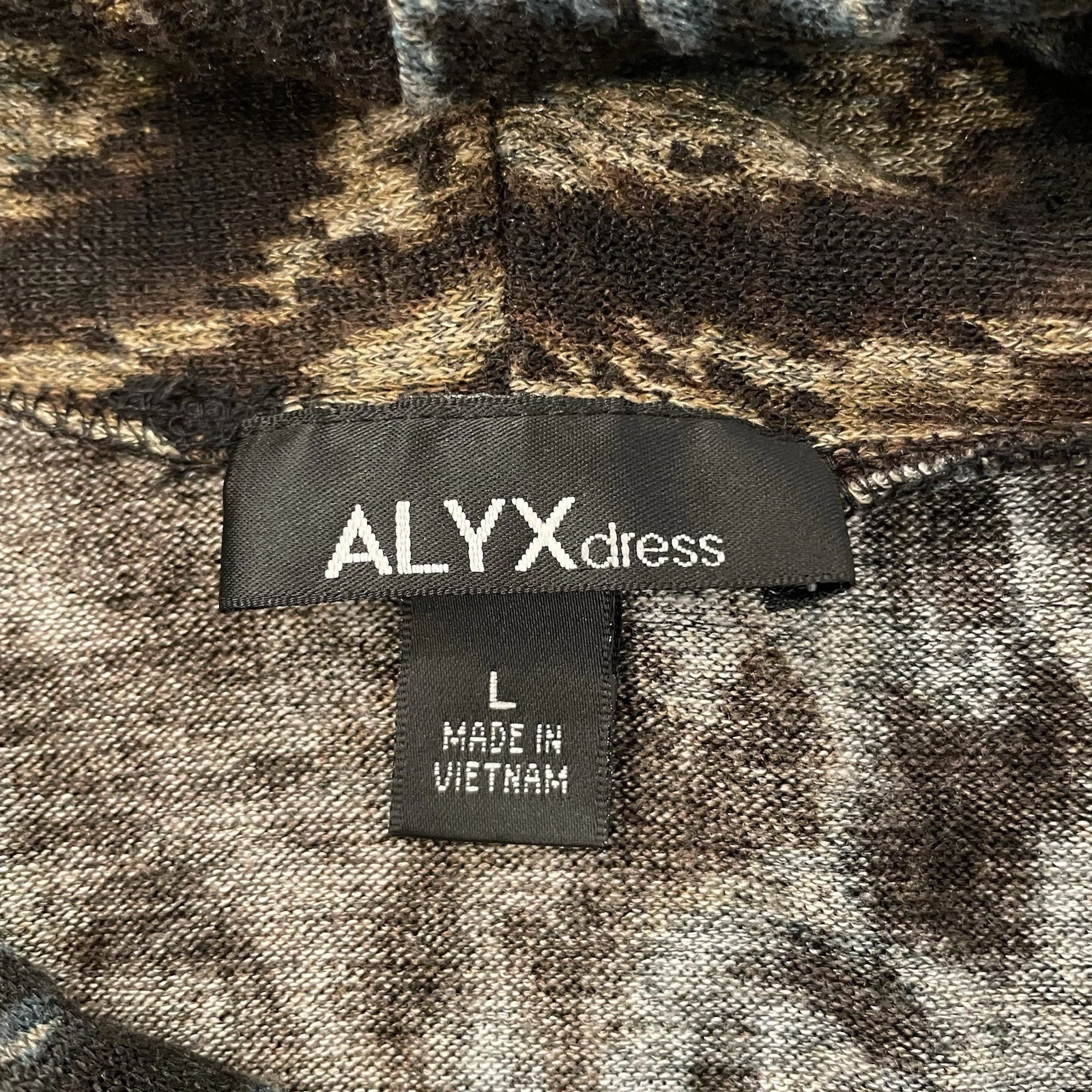 Abito donna ALYX taglia grande stampa animalier collo cappuccio manica lunga maglia