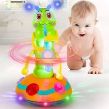 Electric Dancing Caterpillar Saxophone Toy with LED Lights – Fun Musical Toy Kid
