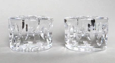 Vintage Orrefors Mid Century Crystal Candle Holders, Sven Palmqvist
