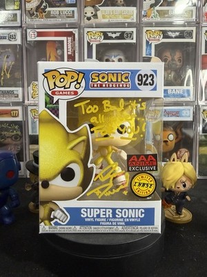 Super Sonic (Glitter) (Chase) Funko POP! Autographed/Quoted #923 Hedgehog
