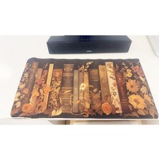 Book  Floral Large Mouse Pad 23.6"x11.5" Anti-Slip Desk Decor Keyboard Mat
