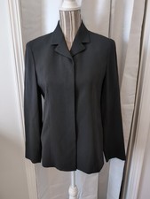 Vtg. Liz Claiborne Collection Black Blazer with Hidden Placket Size 4 Y2K Classy