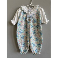 VTG Buster Brown Baby Floral One-Piece Romper with White Ruffle Collar 3-6 m